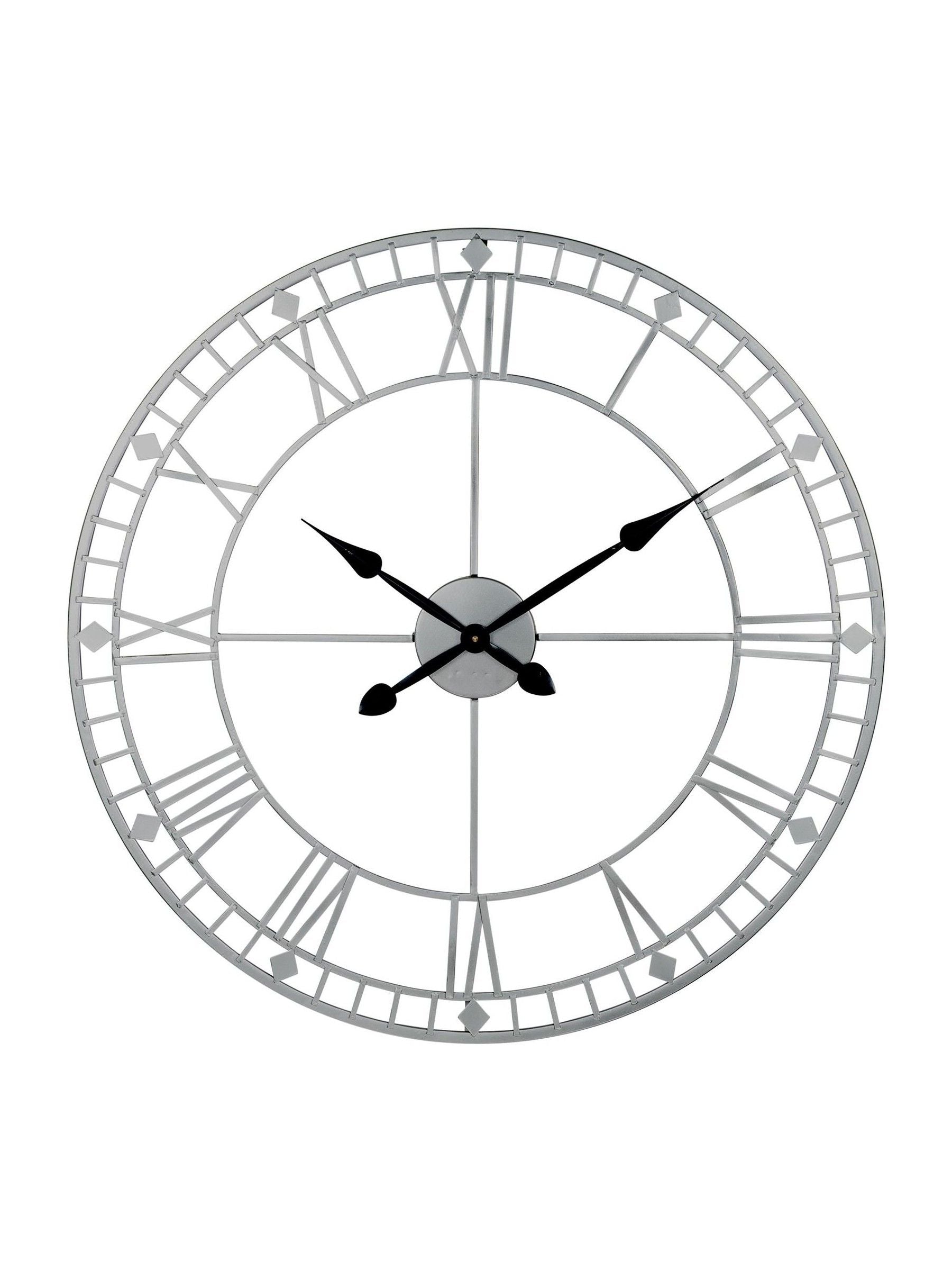 Pacific Silver antique metal wall clock, UK version