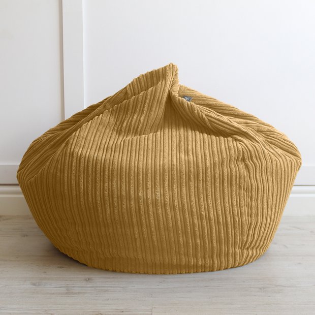 rucomfy kids slouch bean bag mustard 60x80x80cm, imported from the UK