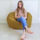 rucomfy kids slouch bean bag mustard 60x80x80cm, imported from the UK