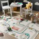 Habitat kids transport print natural flatweave rug 120x170cm, UK version