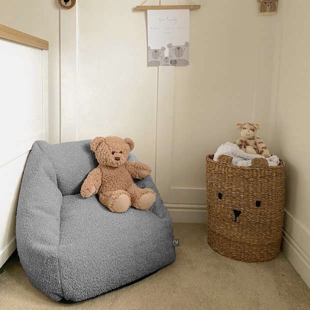 rucomfy Kids Snuggle Bean Bag Chair in grey, 2kg, imported from the UK