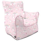 rucomfy kids unicorn castle bean bag chair, imported from the UK