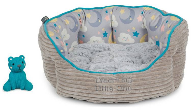 Petface puppy bed bundle grey cord small (British brand)