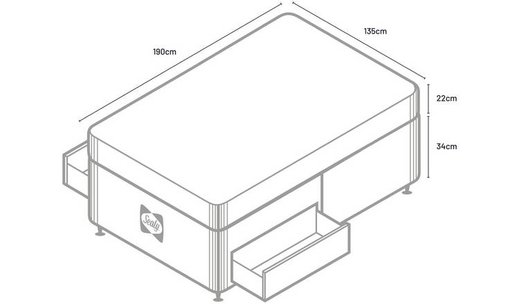 Sealy Abbot Pillowtop Double Divan Bed (British brand)