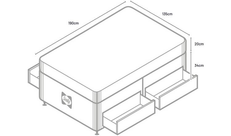 Sealy Double Divan Bed Grey (British brand)