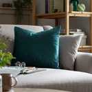 Habitat teal velvet cushion cover 2 pack 43x43cm, UK version