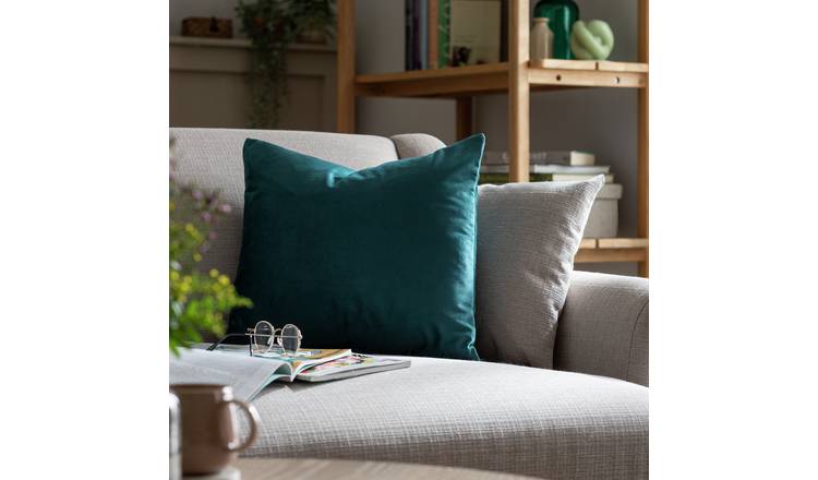 Habitat teal velvet cushion cover 2 pack 43x43cm, UK version