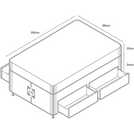 Sealy superking divan bed with mattress and storage drawers in grey (British brand)