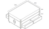 Sealy superking divan bed with mattress and storage drawers in grey (British brand)