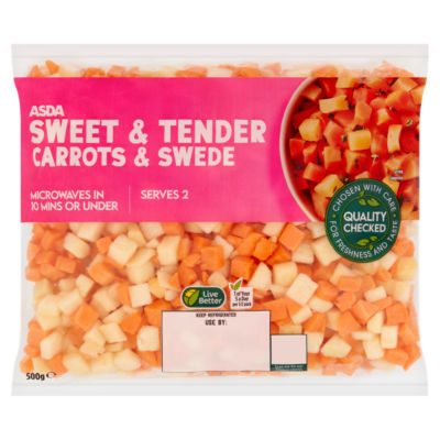 ASDA Süße & Zarte Karotten und Steckrüben 500g Gemischtes Gemüse