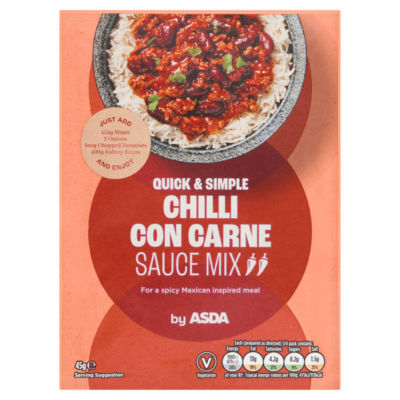 ASDA ASDA Chilli Con Carne Sauce Mix 45g- Buy online at McGrocer
