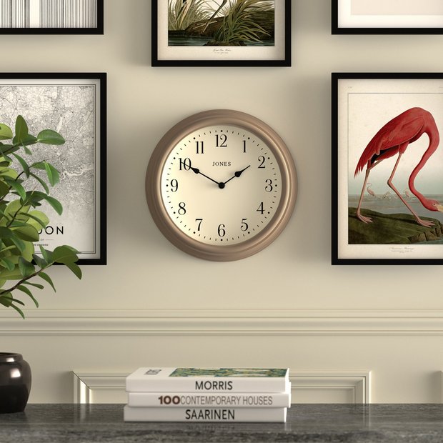 Jones wall clock Mole Grey 30.5cm, UK version