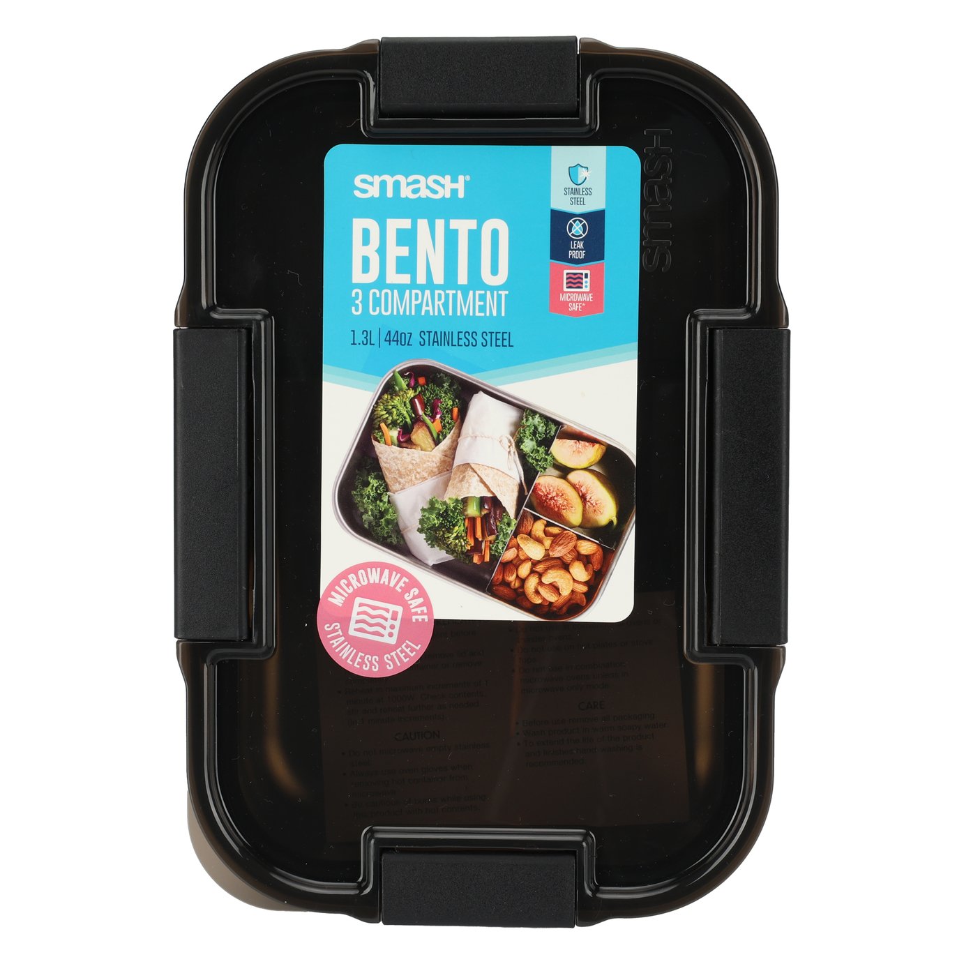 Blue stainless steel bento lunch box 1200ml (British brand)
