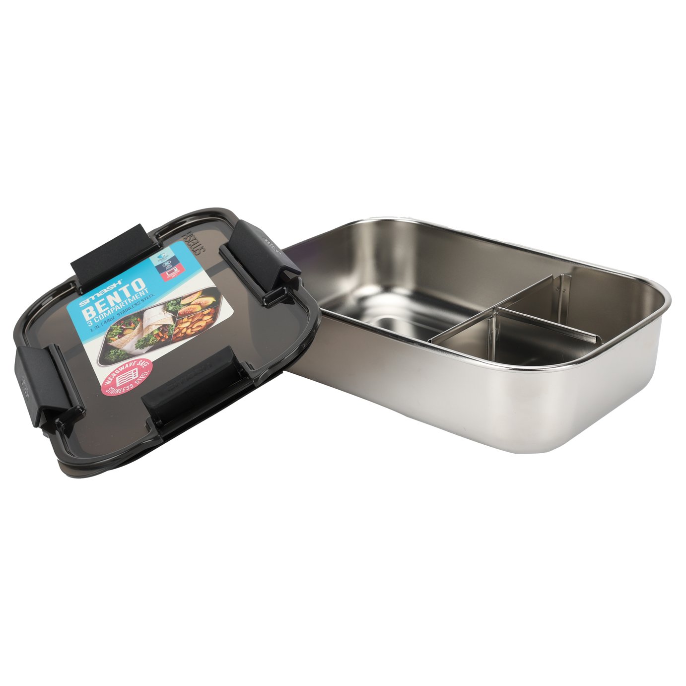 Blue stainless steel bento lunch box 1200ml (British brand)
