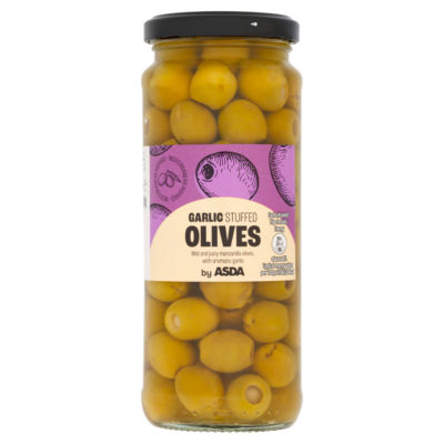 ASDA ASDA Garlic Stuffed Green Olives 340g- Buy online at McGrocer
