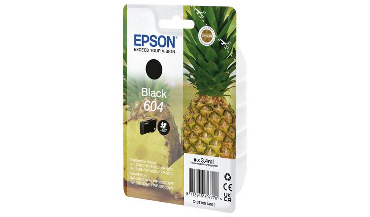 Epson 604 Pineapple black ink cartridge (British brand)