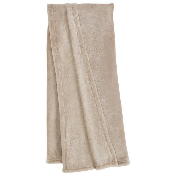 Argos Home fleece throw Taupe 125x150cm - British product