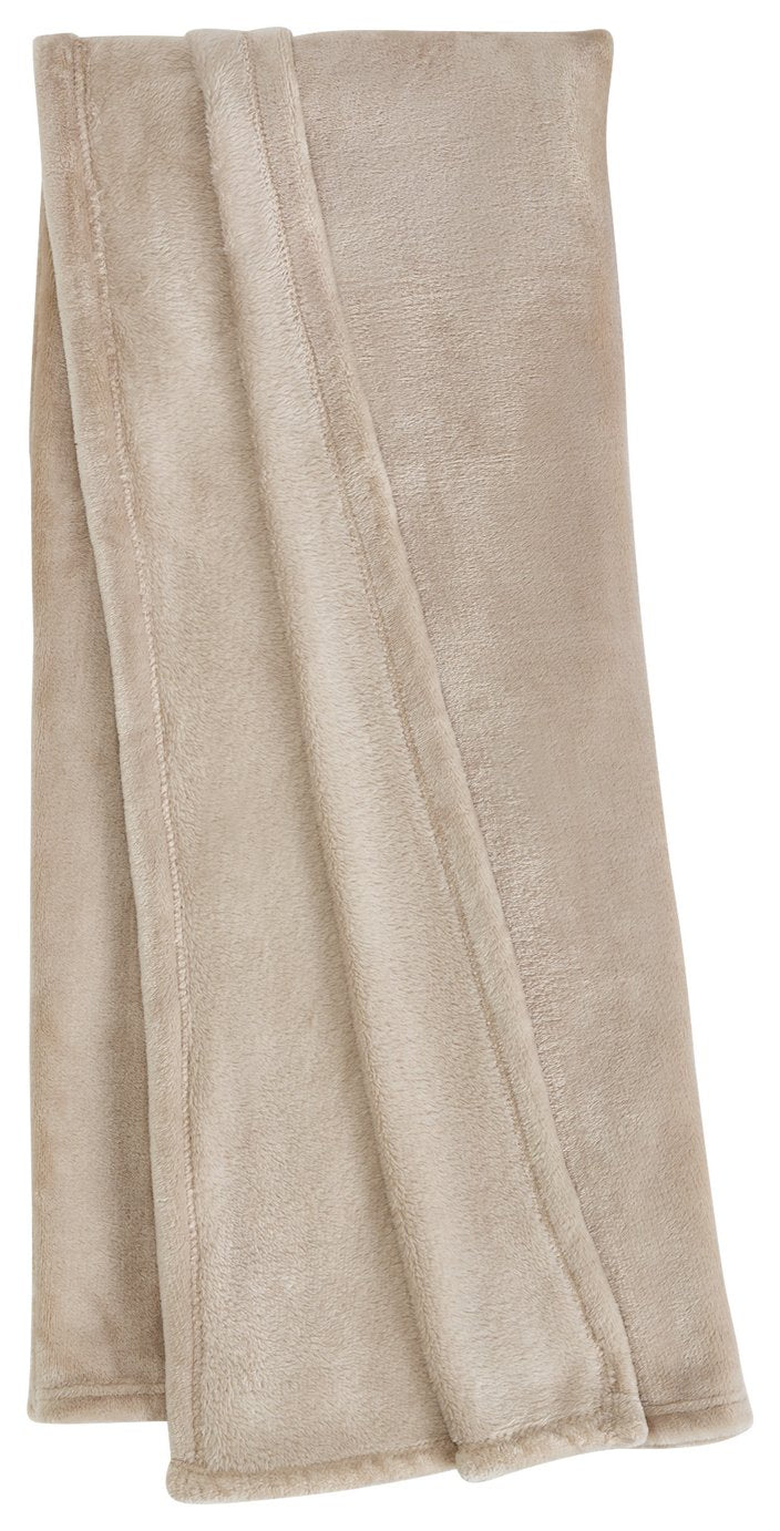 Argos Home fleece throw Taupe 125x150cm - British product