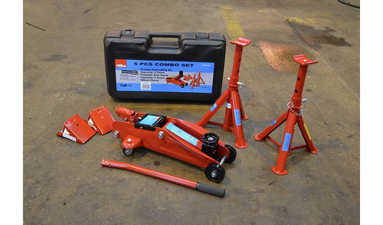 Hilka 2 tonne trolley jack kit in case, imported from the UK
