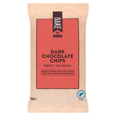 ASDA ASDA Bake Dark Chocolate Chips 100g- Buy online at McGrocer