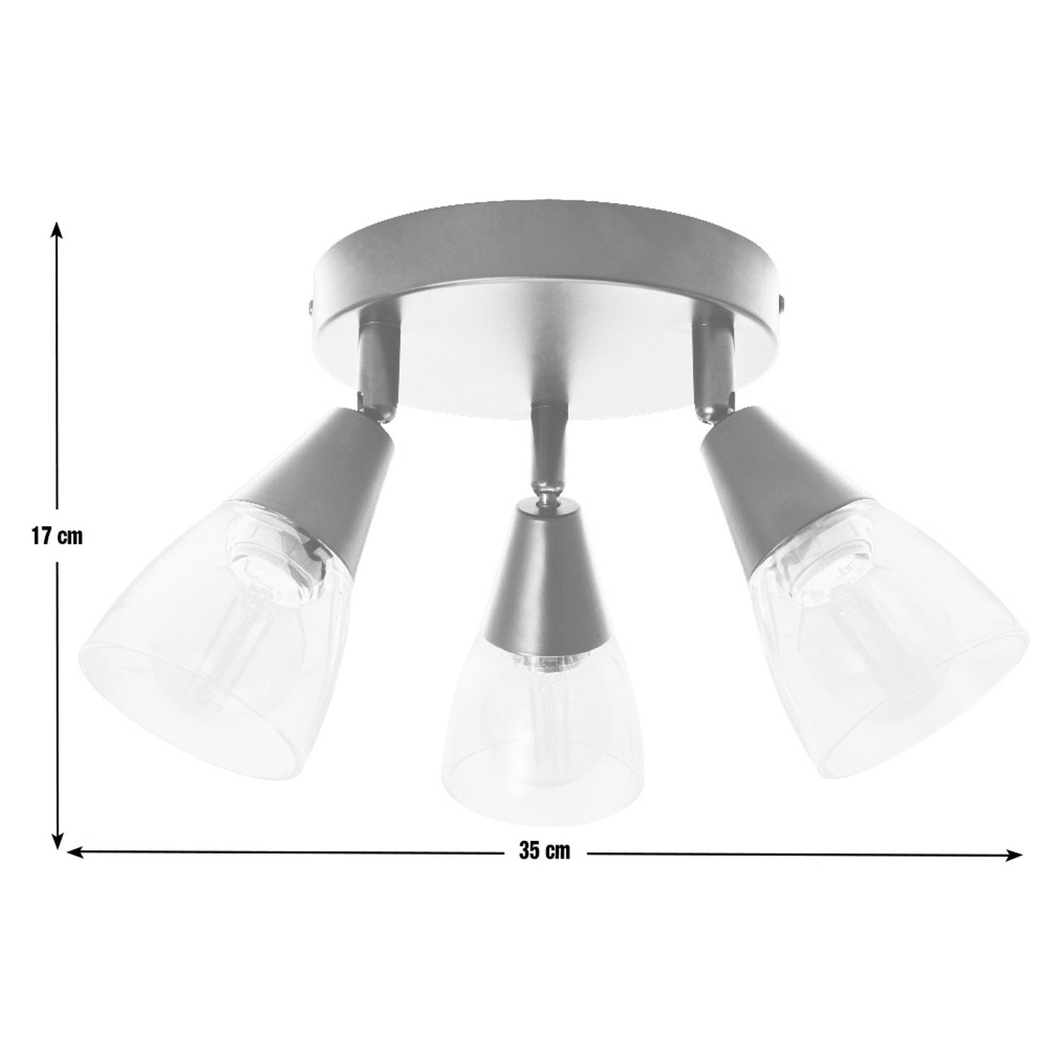 Argos Curico metal 3 light ceiling light in black, 35cm diameter - British product
