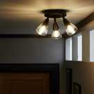 Argos Curico metal 3 light ceiling light in black, 35cm diameter - British product
