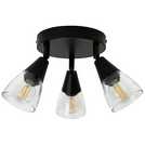Argos Curico metal 3 light ceiling light in black, 35cm diameter - British product