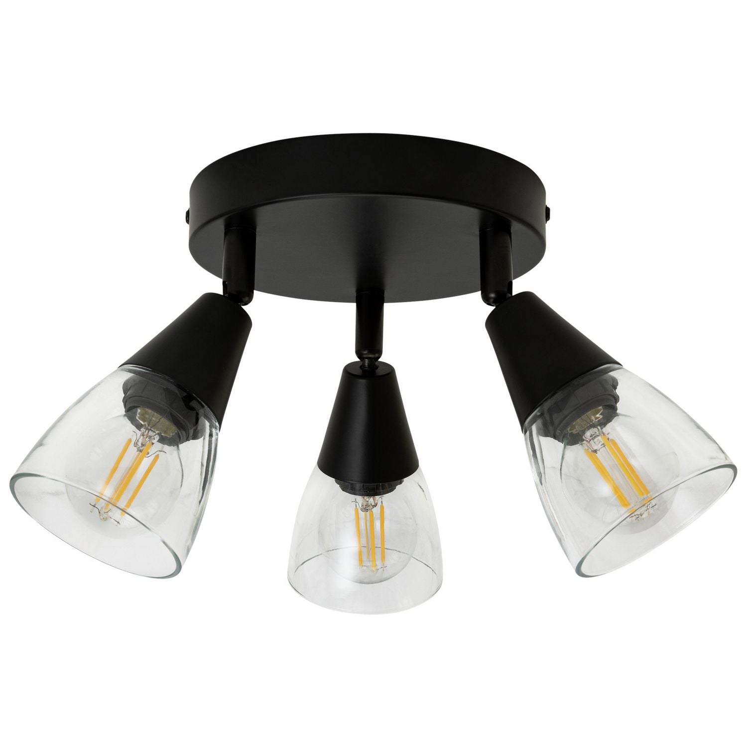 Argos Curico metal 3 light ceiling light in black, 35cm diameter - British product
