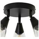 Argos Curico metal 3 light ceiling light in black, 35cm diameter - British product