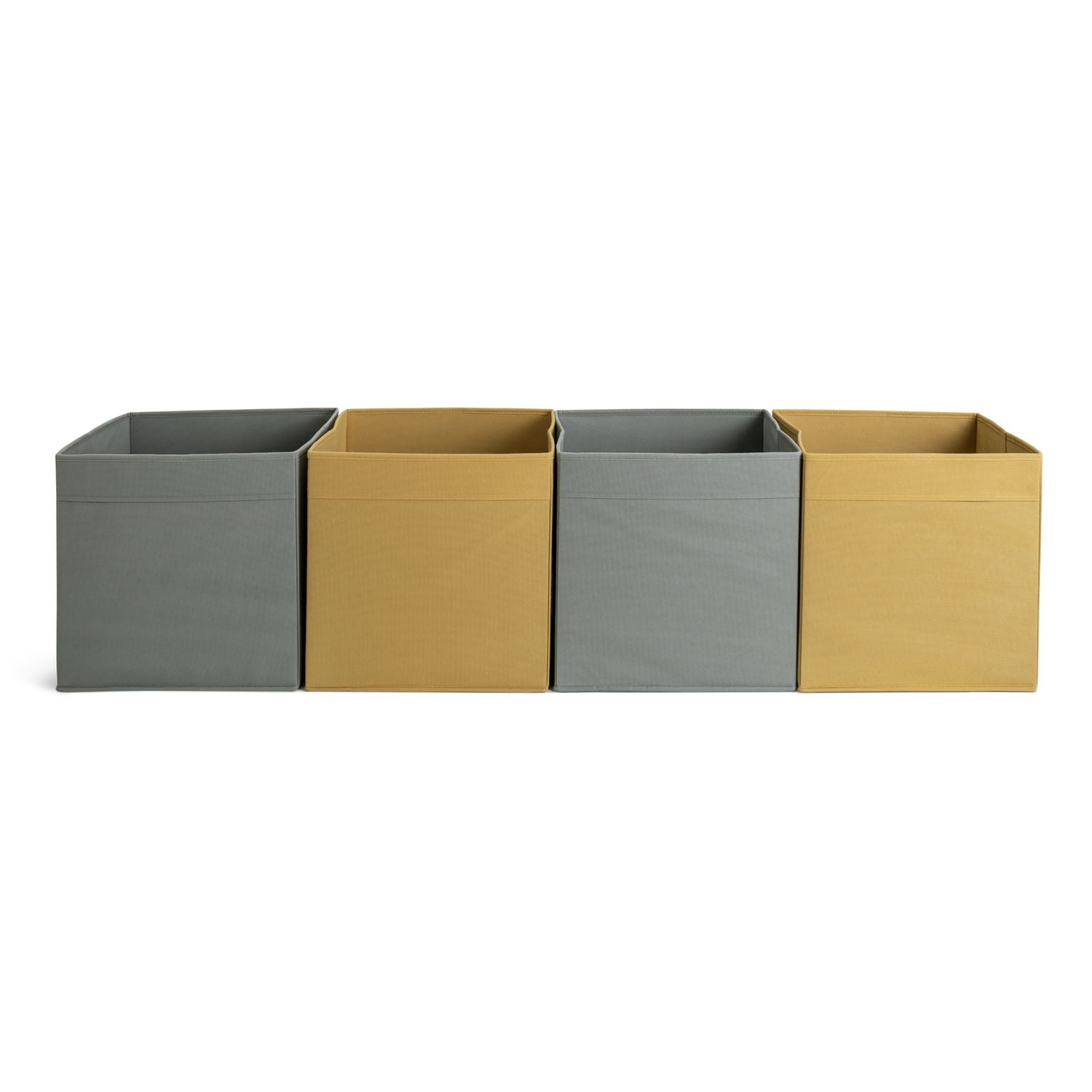 Argos Home set of 4 square storage boxes grey and yellow - British product