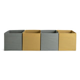 Argos Home set of 4 square storage boxes grey and yellow - British product