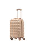 Flight Knight Champagne/Silver 55x35x20cm 8 Wheel ABS Hard Case Cabin Carry On Hand Luggage