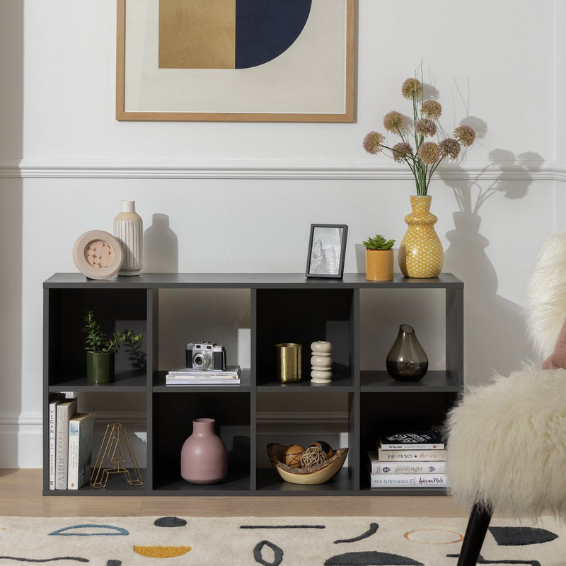 Argos Home Squares 8 Cube Storage Unit Dark Grey - British product