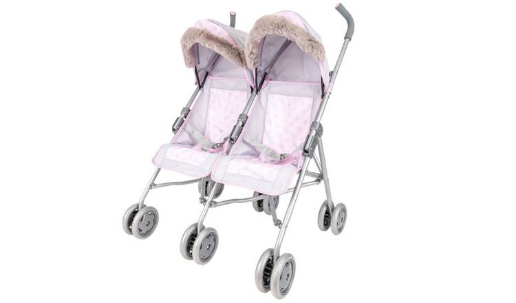 Tiny Treasures Double Folding Dolls Pushchair