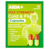 ASDA Max Strength Cold & Flu Capsules 16 Capsules