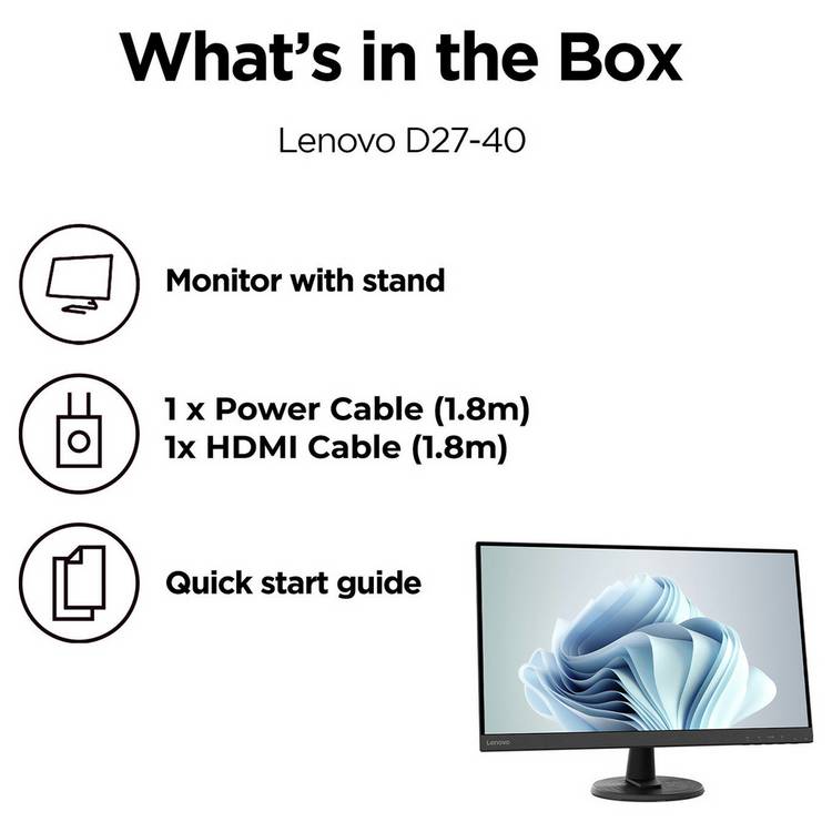 Lenovo D27-40 27 inch FHD monitor (British brand)
