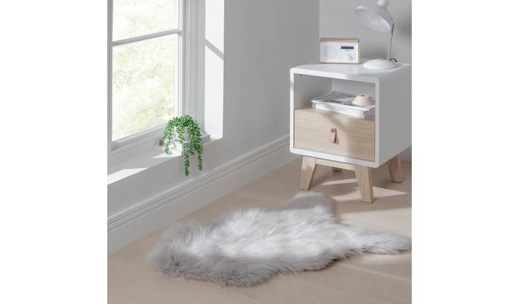 Habitat faux fur rug dove grey 60x90cm, UK version