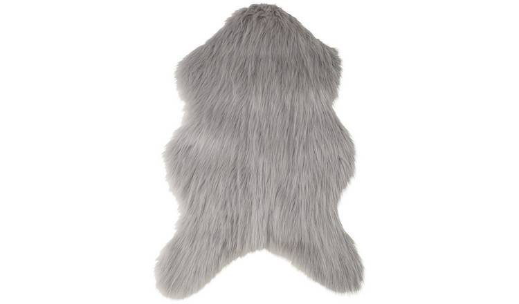 Habitat faux fur rug dove grey 60x90cm, UK version