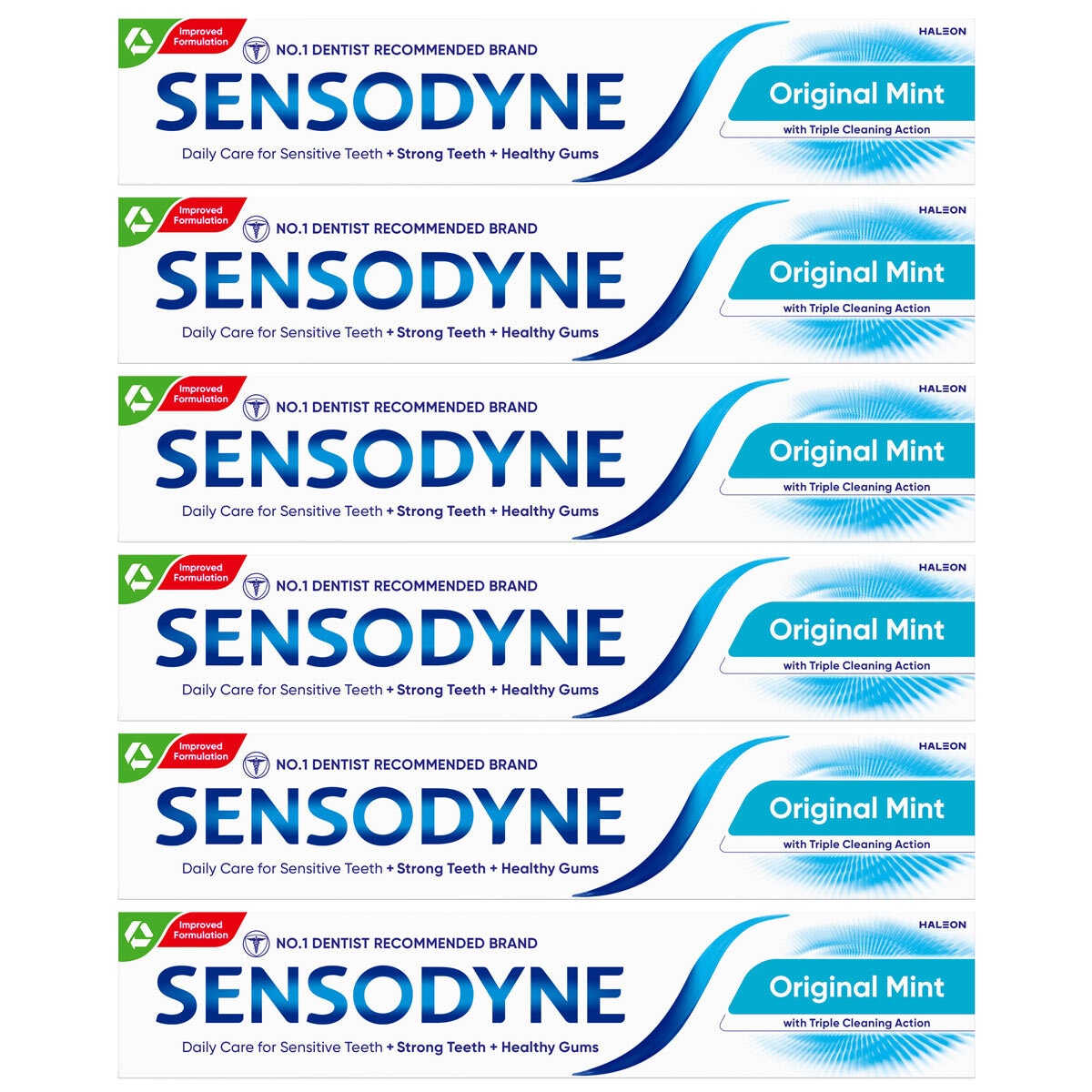 Sensodyne Original Mint toothpaste 6 x 75ml (British brand)