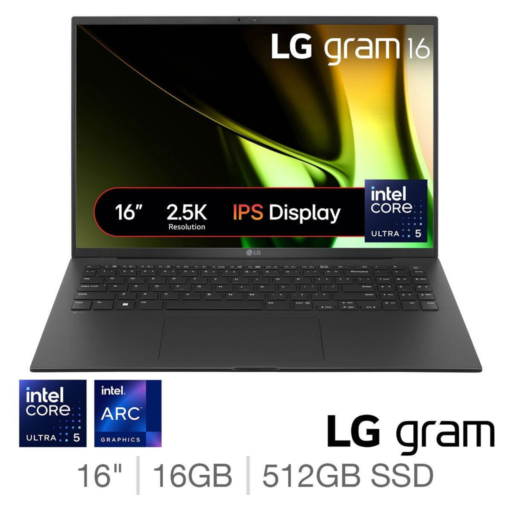 LG Gram, Intel Core Ultra 5, 16GB RAM, 512GB SSD, 16 Inch Laptop, 16Z90S-G.AA55A1