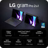 LG Gram Pro, Intel Core Ultra 7, 16GB RAM, 1TB SSD, 16 Inch Convertible 2 in 1 Laptop, 16T90SP-G.AA55A11 GOODS Costco UK