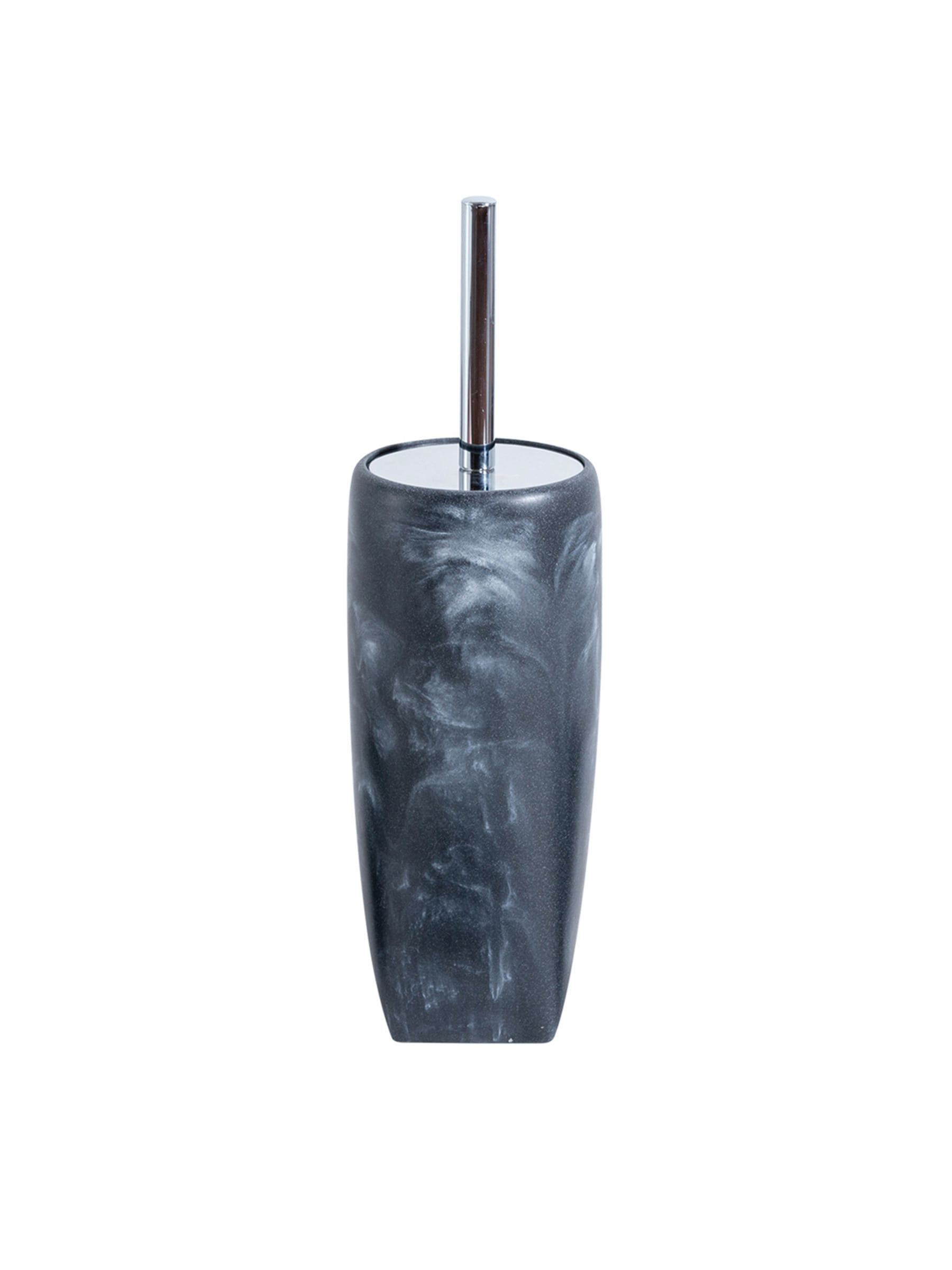 Showerdrape Grey Octavia toilet brush and holder 39cm x 10cm (British brand)