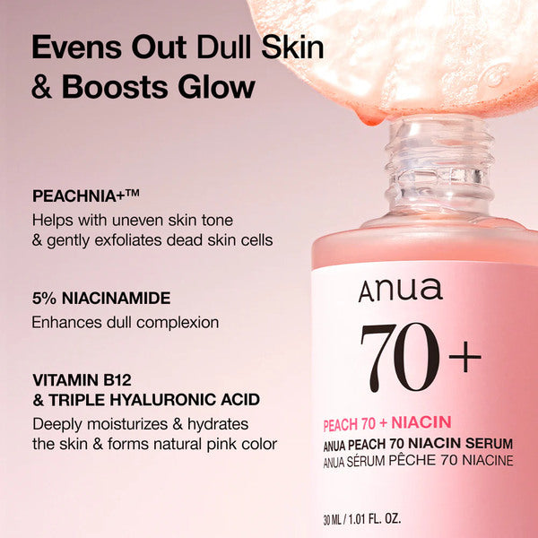 ANUA Peach 70 Niacin Serum 30ml, imported from the UK