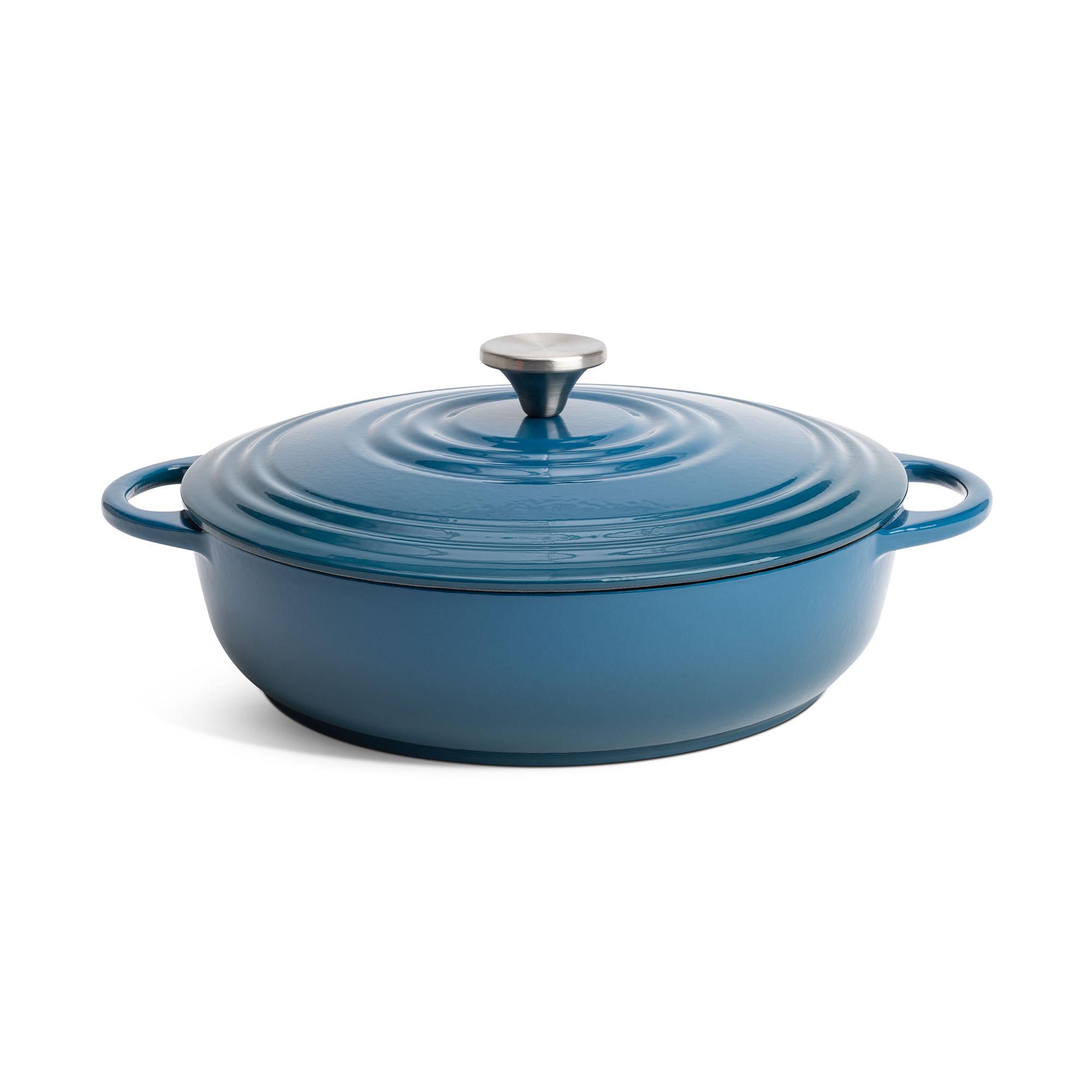 Habitat Shallow Cast Iron Casserole 4L GOODS Sainsburys   