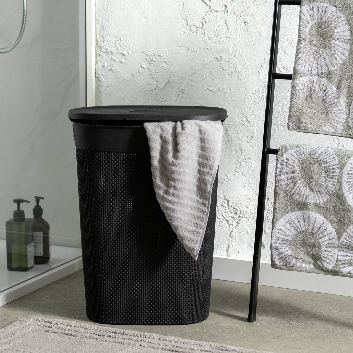 Argos Home black laundry hamper 50 litre - British product