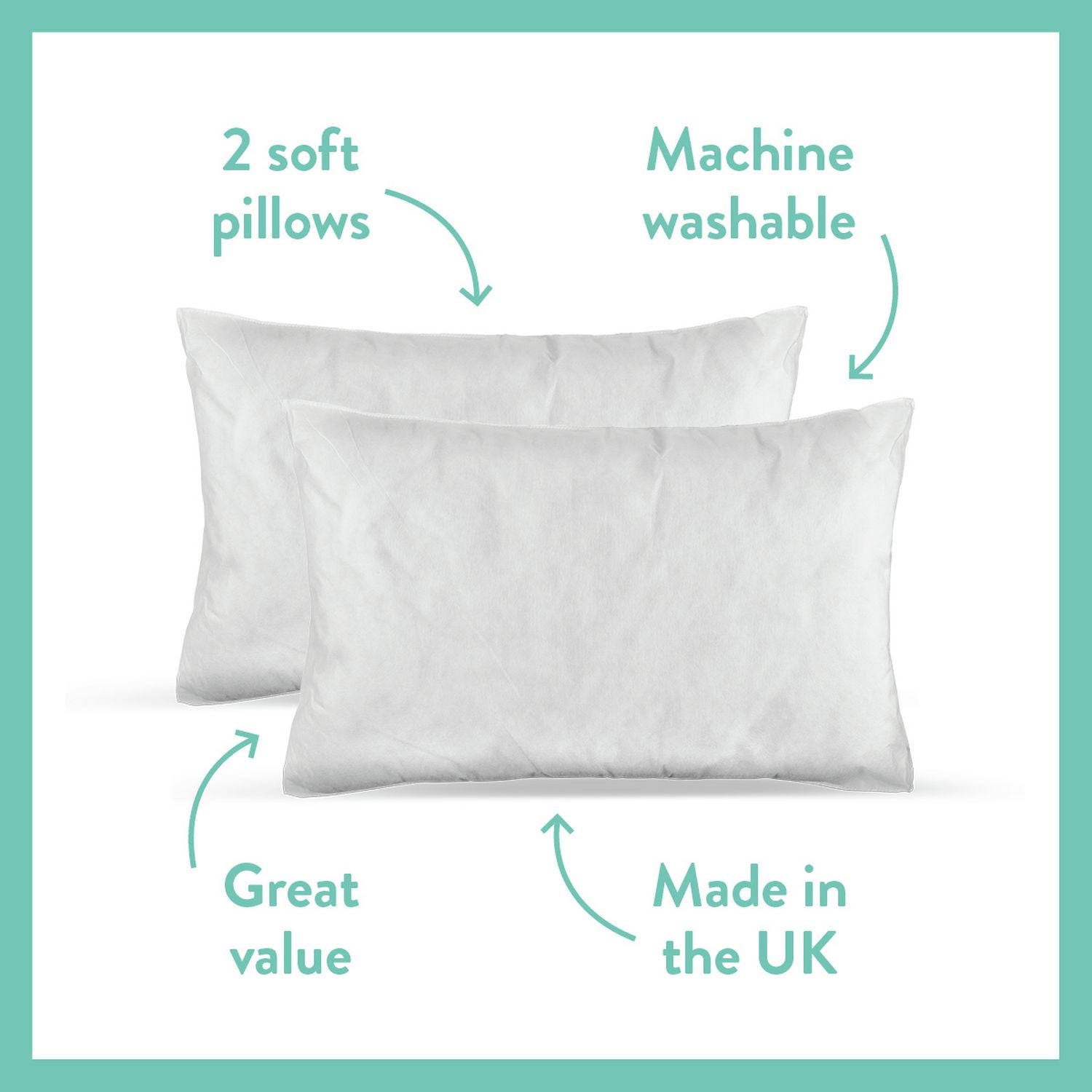 Dreamwell Soft Support Front Pillow 2 pack - British product