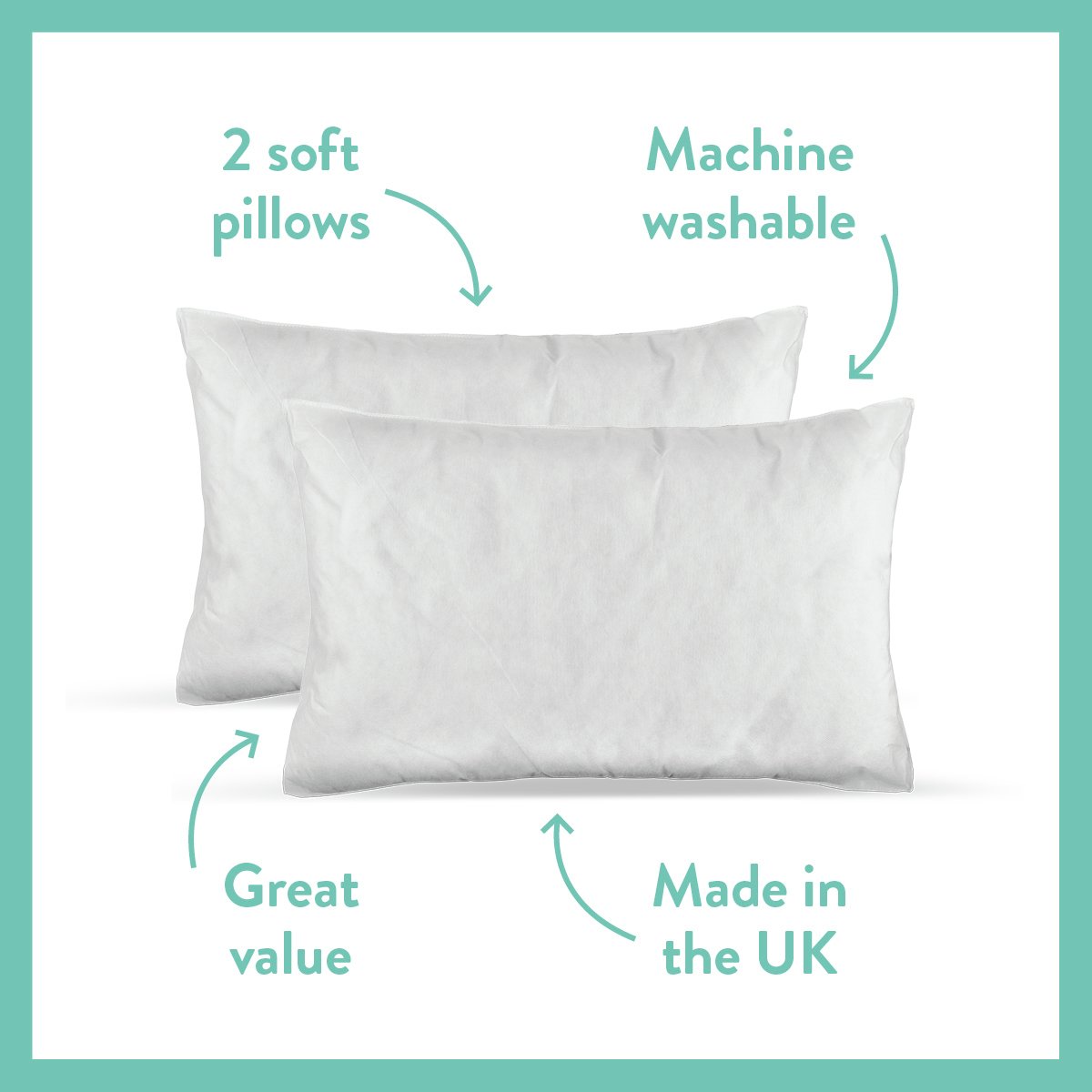 Dreamwell Soft Support Front Pillow 2 pack - British product