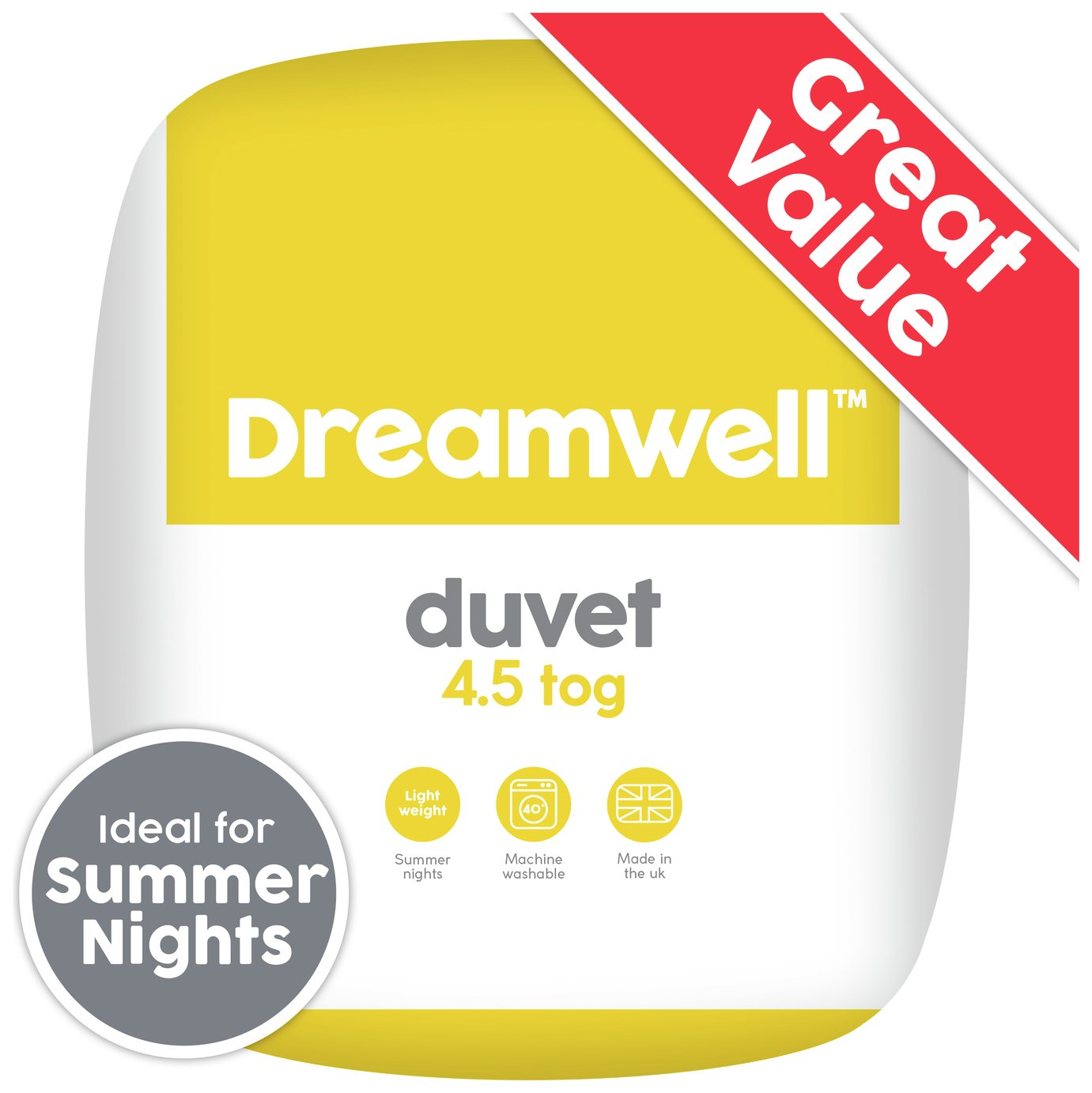 Dreamwell lightweight 4.5 Tog double duvet - British product