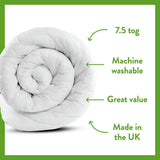 Dreamwell medium weight 7.5 tog single duvet - British product