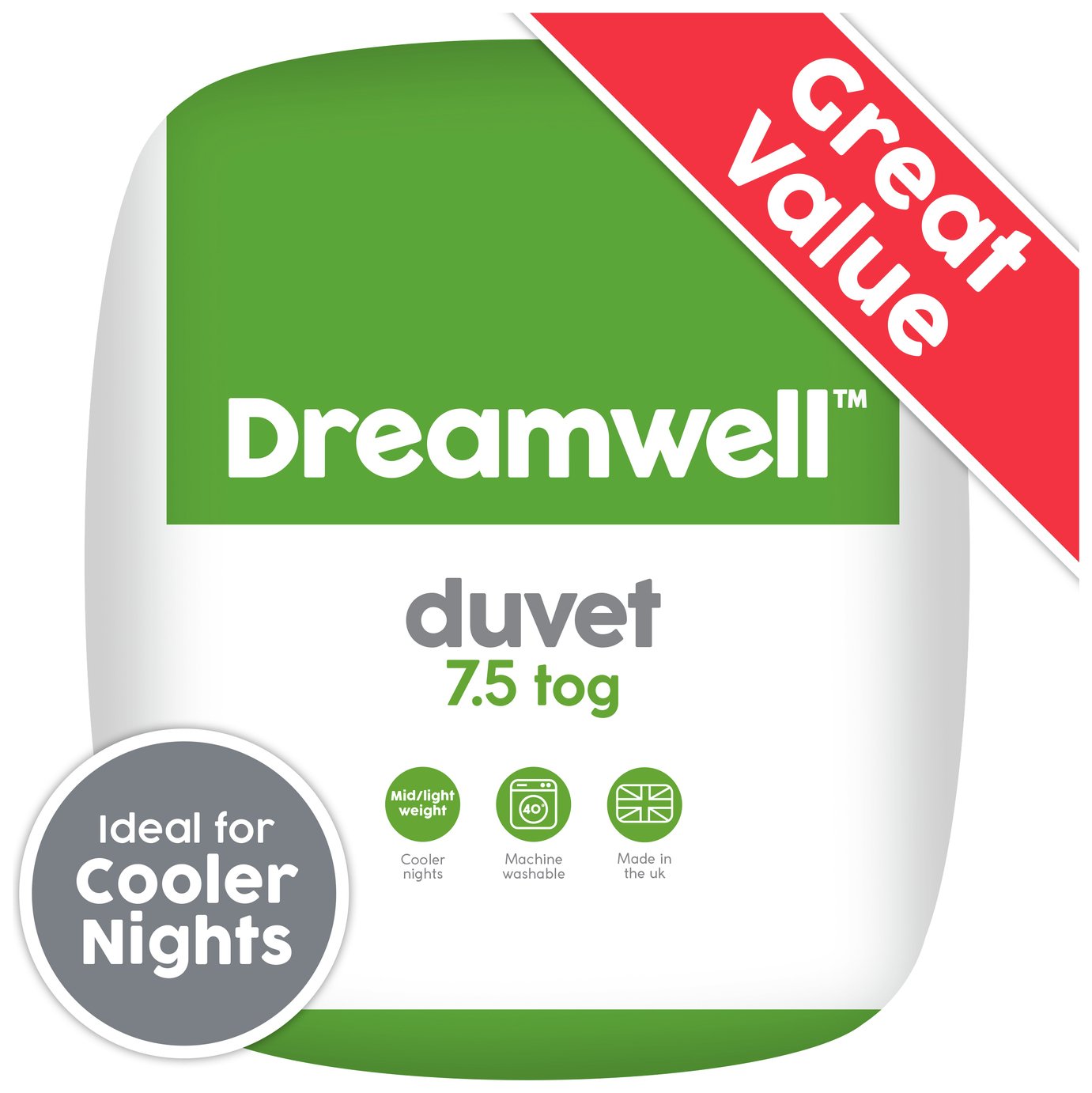 Dreamwell medium weight 7.5 tog double duvet - British product